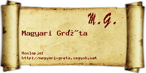 Magyari Gréta névjegykártya
